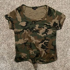 Anthropologie Sanctuary Camo Tee w/ Tie